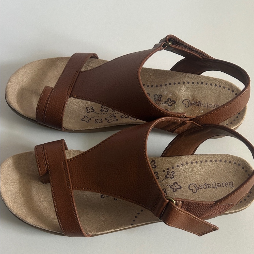 BareTraps Brown Leather Slingback Sandals - Picture 3 of 6